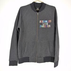 Assholes Live Forever Alf Grey Bomber Style Men's Jacket - Size M - GUC